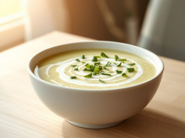 Preisoep met aardappel en kervel