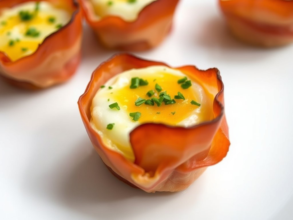 Prosciutto Ei-cups, AI-gegenereerde illustratie