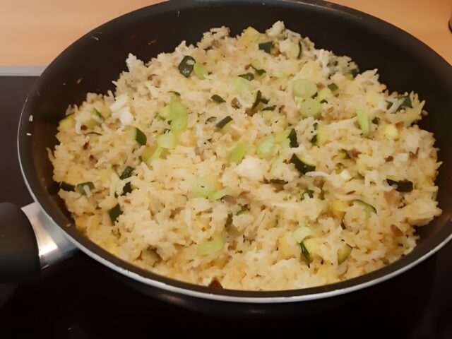 Provencaalse rijst met courgette