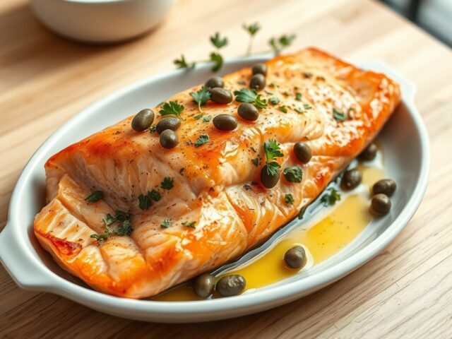 Provencaalse zalm met kappertjes uit de oven
