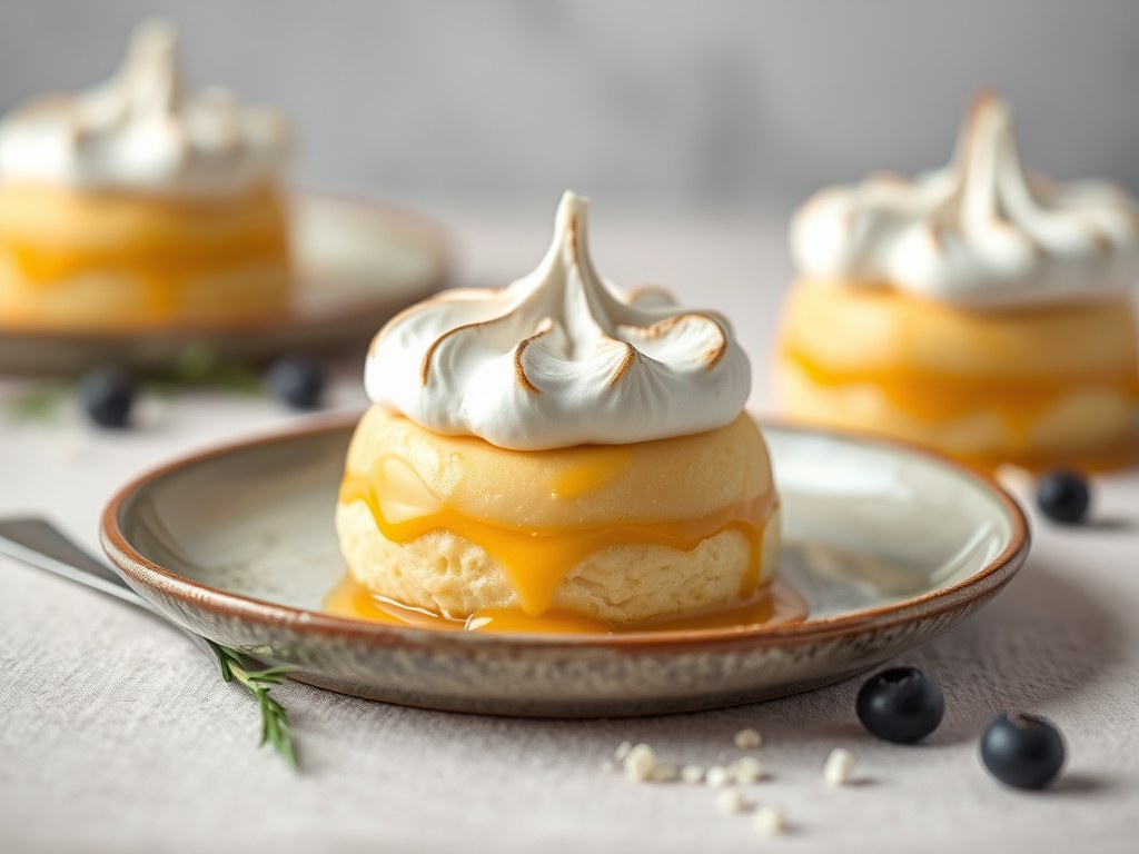 Pudding met meringue, AI-gegenereerde illustratie