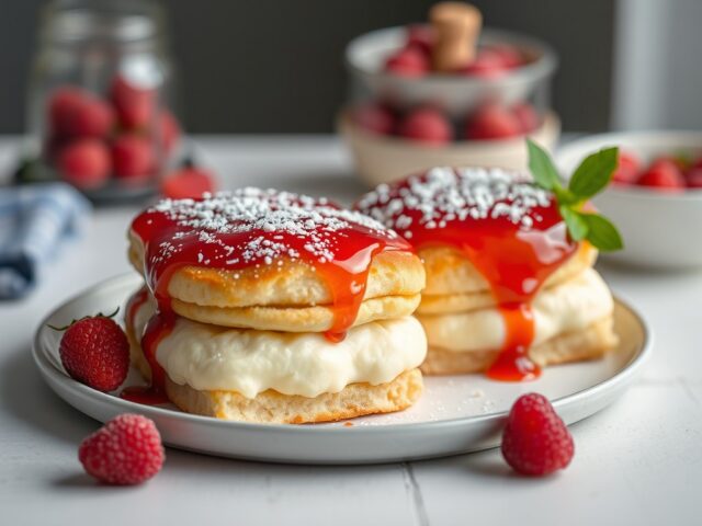 Puddingbroodjes met frambozenglazuur