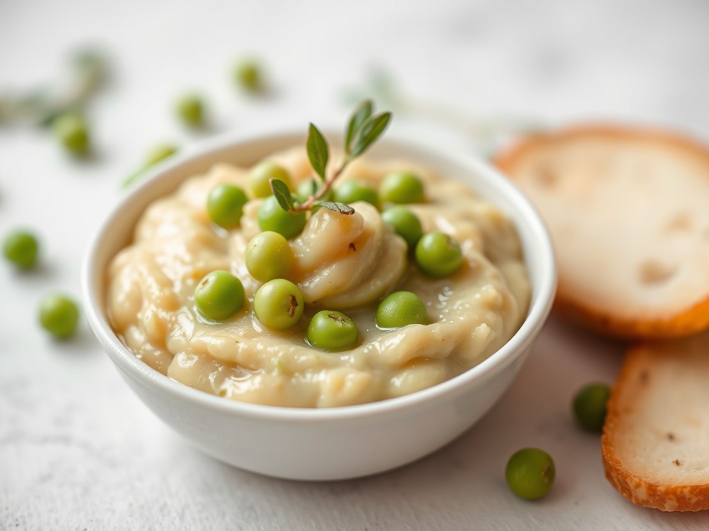 Purée de petits pois, AI-gegenereerde illustratie