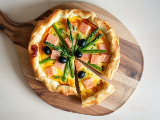 Quiche met asperges en zalm