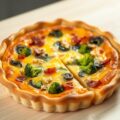 Quiche met broccoli, champignons en spekjes