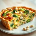 Quiche met broccoli, kip, brie en cashewnoten