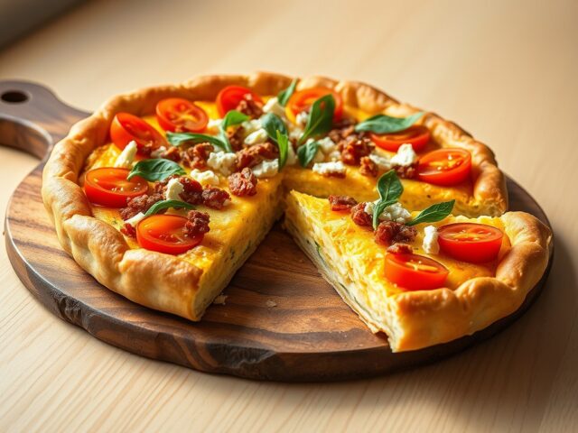 Quiche met geitenkaas en kerstomaten