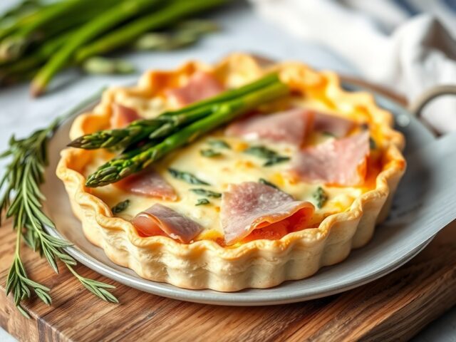 Quiche met ham en asperges