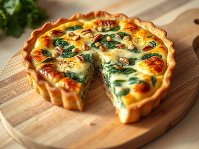 Quiche met ricotta en spinazie