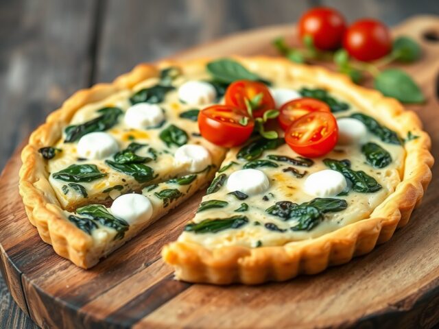 Quiche met spinazie en geitenkaas