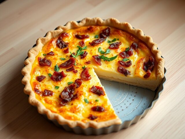 Quiche met uien en spek