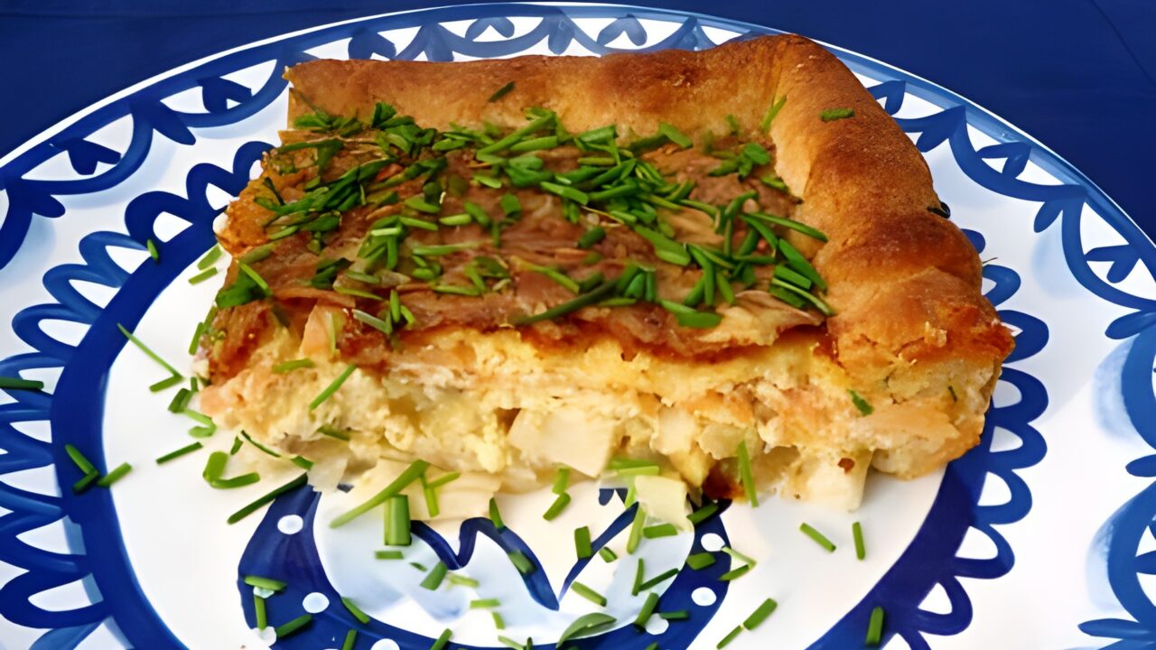 Quiche met witte asperges en gerookte zalm