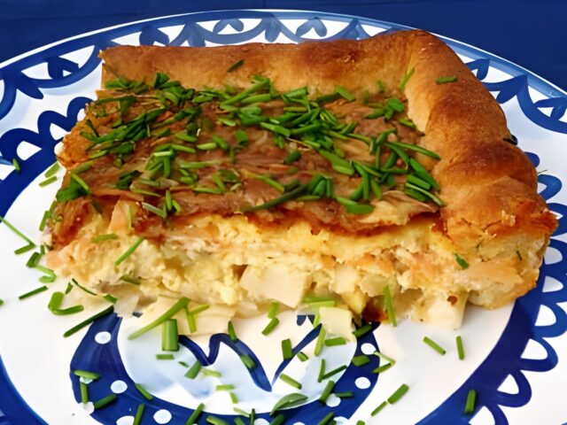 Quiche met witte asperges en gerookte zalm