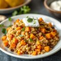 Quinoa met pompoen en geitenkaas