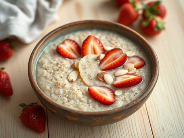 Quinoapap met aardbeien