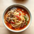 Quorn wokreepjes met rode peper bouillon