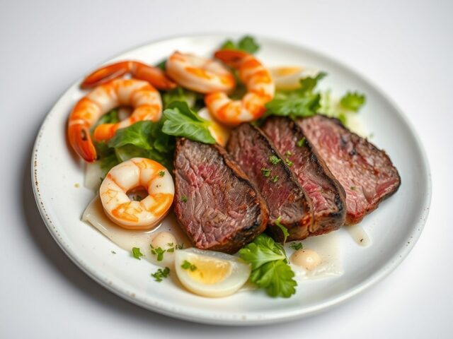 Rösti met gebraden rosbief en wintersalade