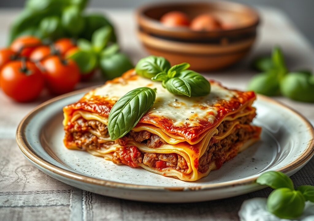Raapstelen lasagne, AI-gegenereerde illustratie