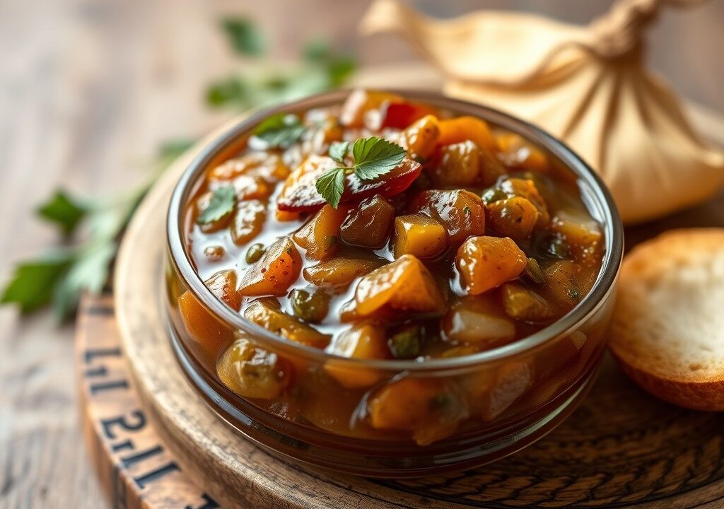 Rabarber Chutney, AI-gegenereerde illustratie