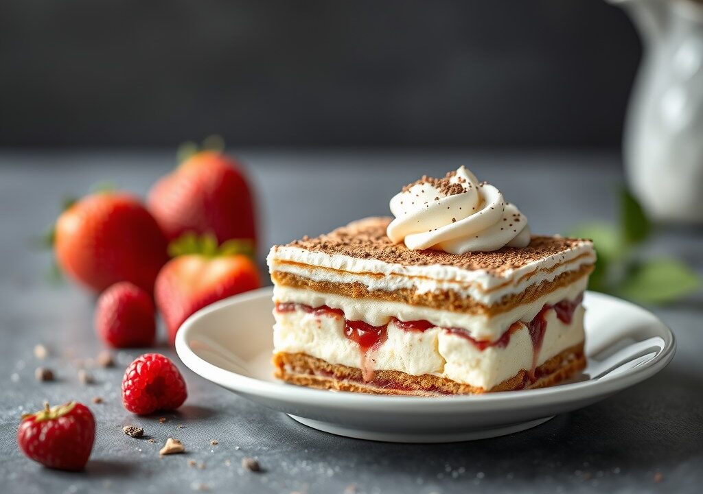 Rabarber tiramisu, AI-gegenereerde illustratie