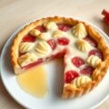 Rabarbertaart met vanillesaus