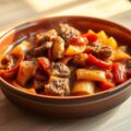 ragout van gestoofd kalfsvlees met paprika