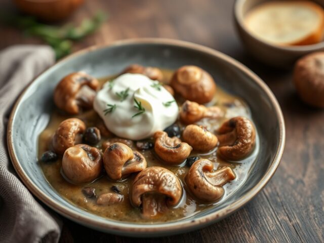 Ragout van paddenstoelen — AI-gegenereerde illustratie