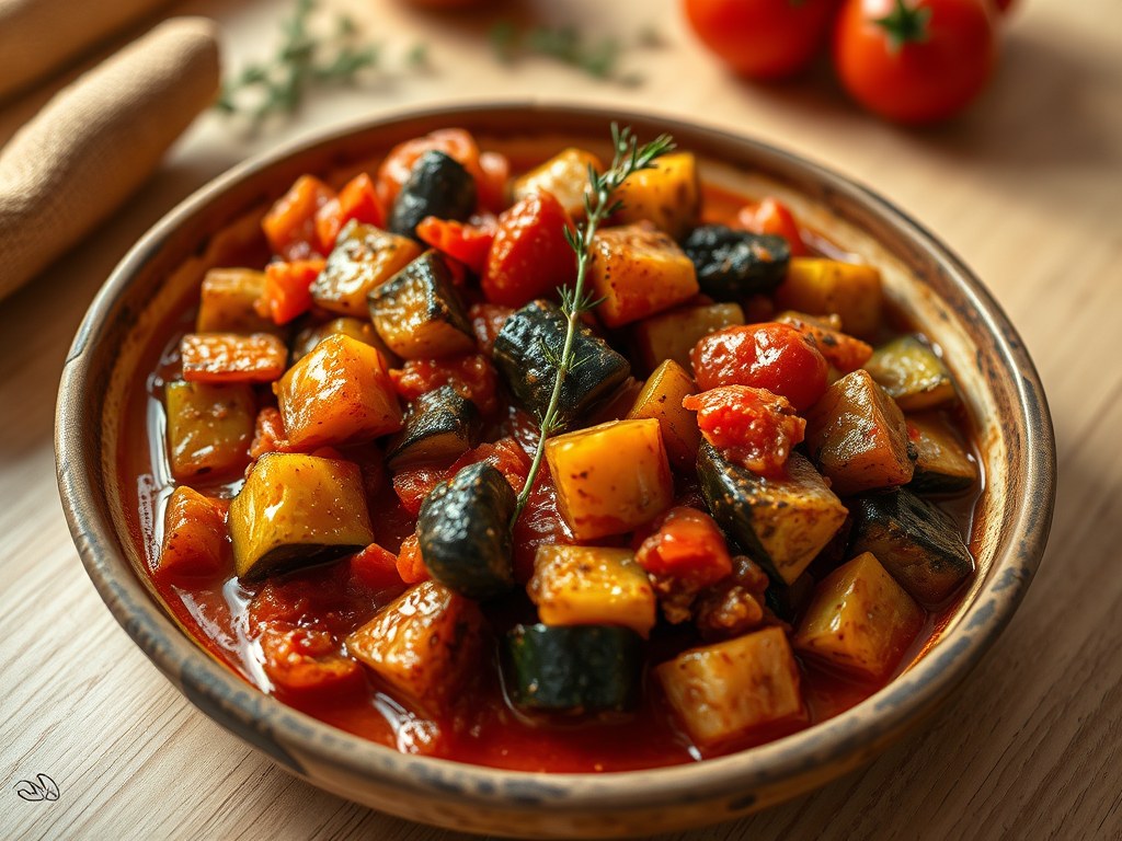 Ratatouille uit Eygaliers, AI-gegenereerde illustratie