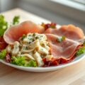 Rauwe ham met salade van knolselderij