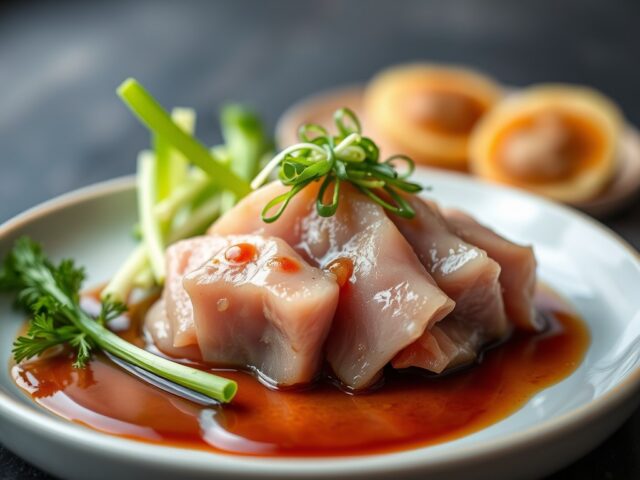Rauwe tonijn met kooklrabi en teriyaki-saus