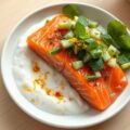 Rauwe Zalm op Yoghurt met Marokkaanse dressing