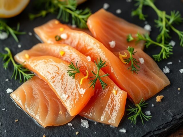 Rauwe Zalm uit een Sherry-Dille-Citrus Marinade