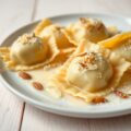 Ravioli (Aardappel) gevuld met Langoustines