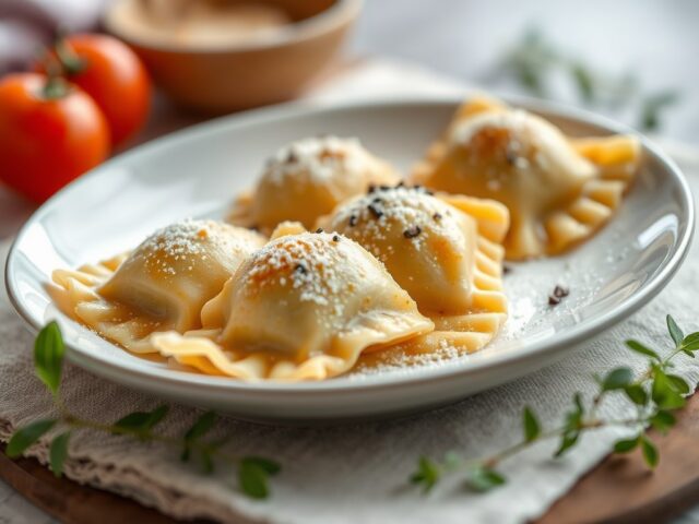 Ravioli, maar dan zoet, (ravioli dolci) — AI-gegenereerde illustratie