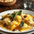 Ravioli met salieboter en porcini