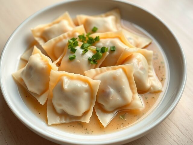 Ravioli Milanese in Wontonvelletjes met Saus