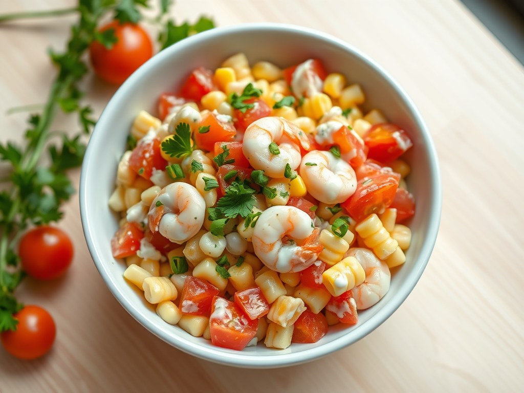 Recept Tomaten-maissalade, AI-gegenereerde illustratie