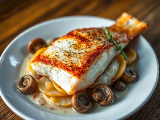 Red snapper met pancetta op aardappel (zie opm)