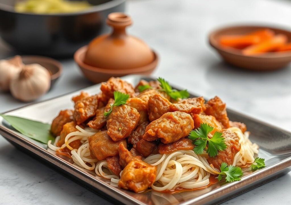 Rendang, AI-gegenereerde illustratie