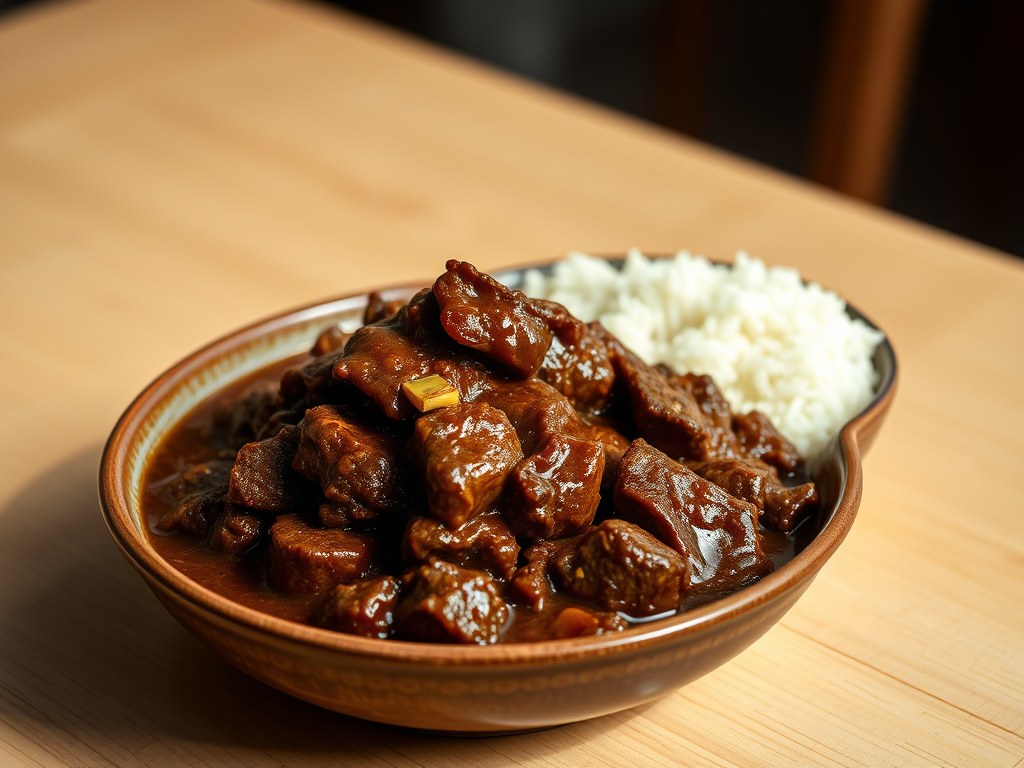 Rendang, AI-gegenereerde illustratie