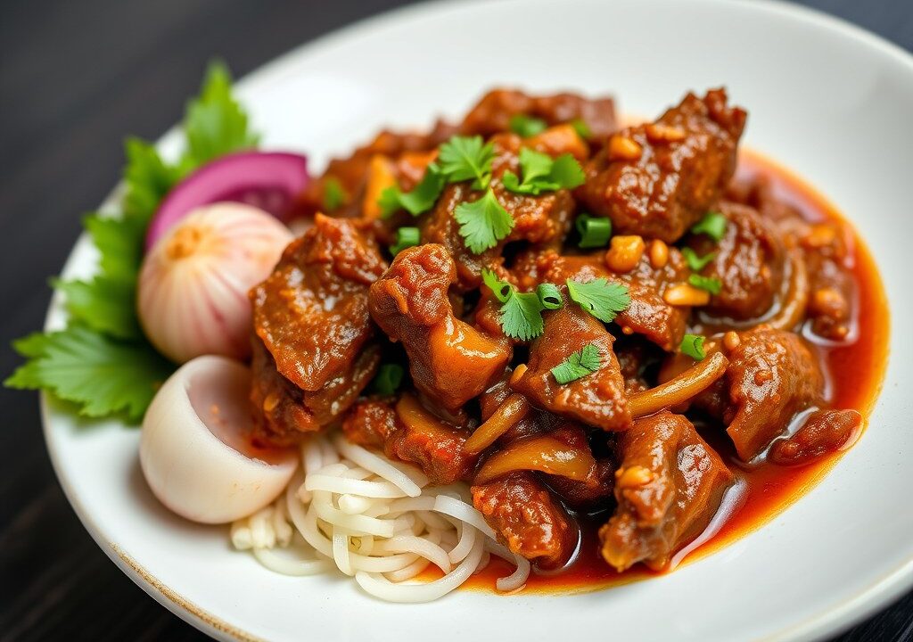 Rendang Padang, AI-gegenereerde illustratie