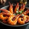 Reuzengarnalen met chili, peterselie en fetakaas