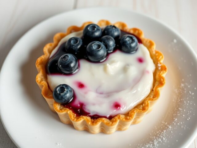 Ricotta-bosbessentaartje