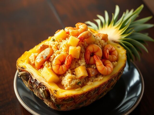 Rijst in ananas