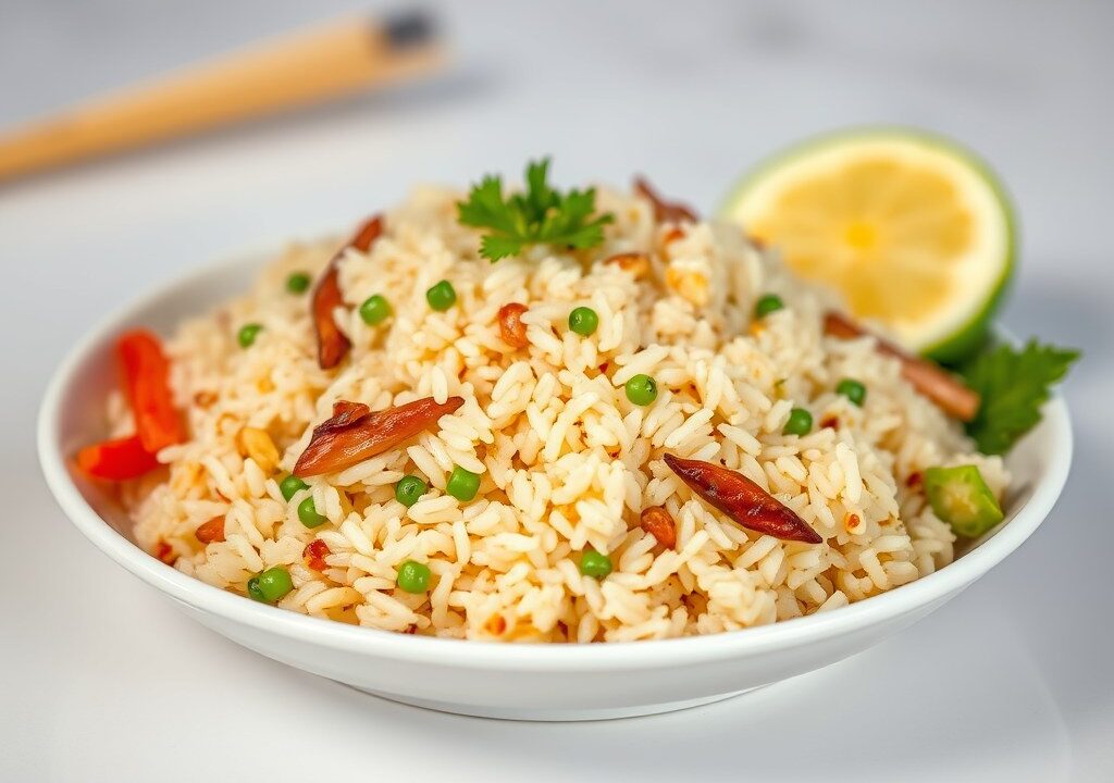 RIJST Nasi Goreng (Balinese Variatie) — AI-gegenereerde illustratie