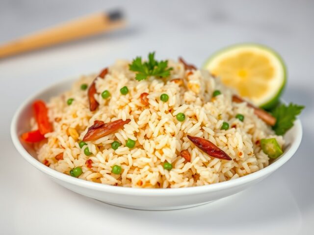 RIJST Nasi Goreng (Balinese Variatie) — AI-gegenereerde illustratie
