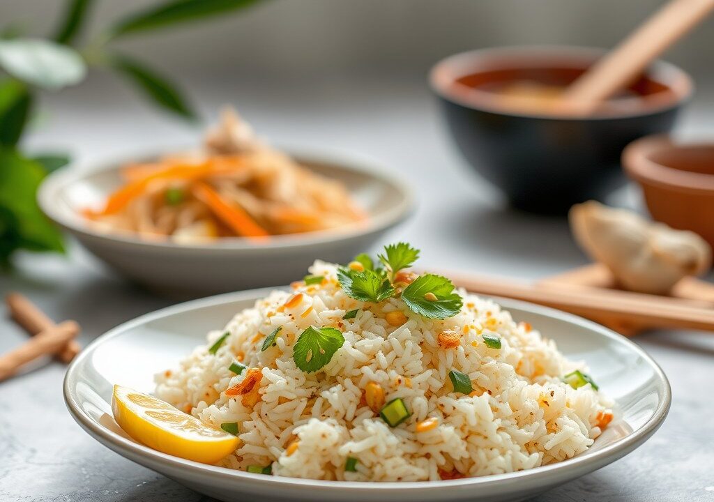 RIJST Nasi Singapore — AI-gegenereerde illustratie