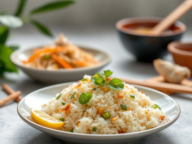 RIJST Nasi Singapore — AI-gegenereerde illustratie