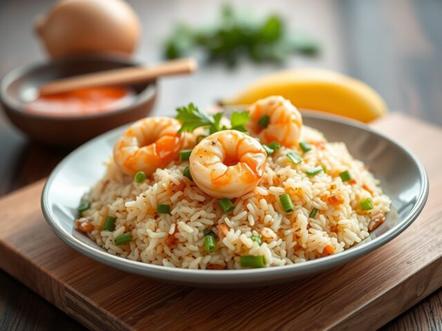RIJST Thai Rice II met Garnalen — AI-gegenereerde illustratie