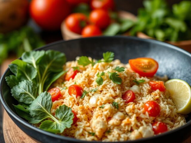 RIJST Thai Rice V (Thaise Nasi Goreng) — AI-gegenereerde illustratie